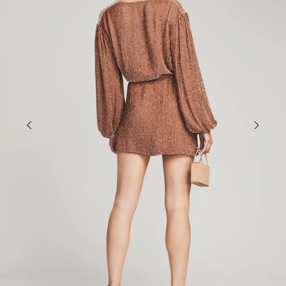 Retrofete Brand Gabrielle Sequin Robe - Bronze. Size Small. - Picture 2 of 5